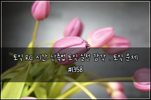 토익 RC 시간 단축법 토익 실전 감각 : 토익 문제 #1358